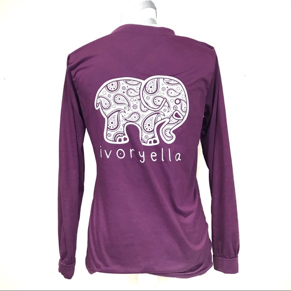 ivory ella Tops - Ivory Ella purple longsleeve T-shirt elephant s